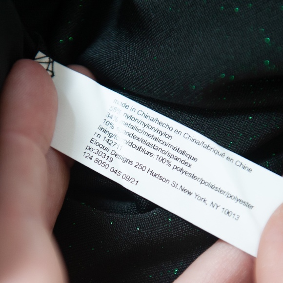 Eloquii Lurex Shimmer Dress in Green - Picture 9 of 10